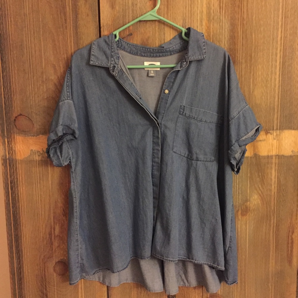 Old Navy Denim Short-Sleeved Shirt